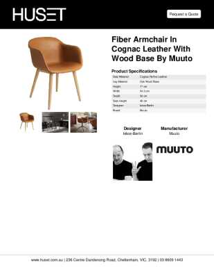 Tear Sheet: Fiber Armchair in Cognac Leather with Wood Base by Muuto