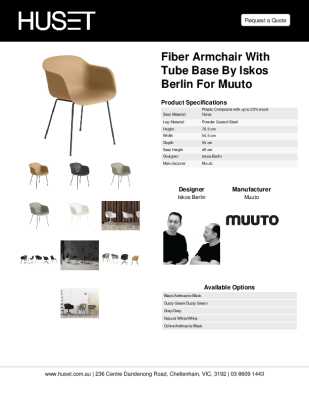 Tear Sheet: Fiber Armchair with Tube Base by Iskos Berlin for Muuto