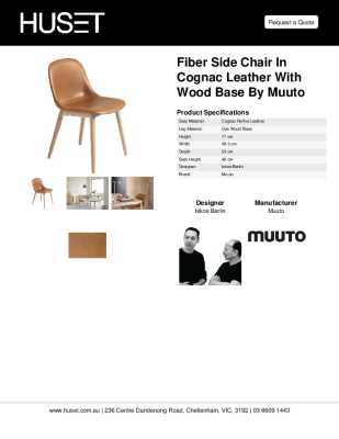 Tear Sheet: Fiber Side Chair in Cognac Leather with Wood Base by Muuto
