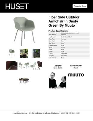 Tear Sheet: Fiber Side Outdoor Armchair in Dusty Green by Muuto