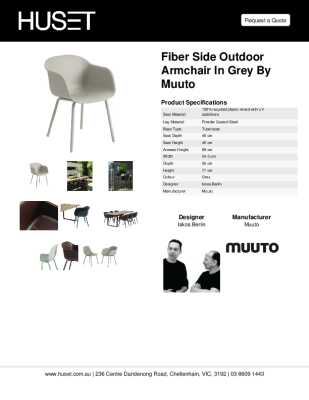 Tear Sheet: Fiber Side Outdoor Armchair in Grey by Muuto