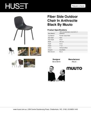 Tear Sheet: Fiber Side Outdoor Chair in Anthracite Black by Muuto