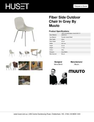 Tear Sheet: Fiber Side Outdoor Chair in Grey by Muuto