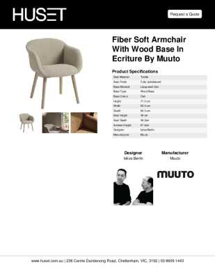 Tear Sheet: Fiber Soft Armchair with Wood Base in Ecriture by Muuto