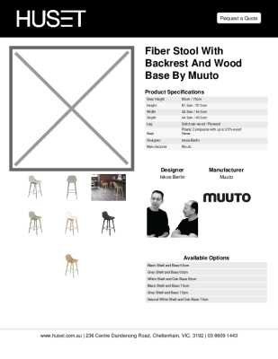 Tear Sheet: Fiber Stool with Backrest and Wood Base by Muuto