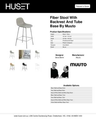 Tear Sheet: Fiber Stool with Backrest and Tube Base by Muuto