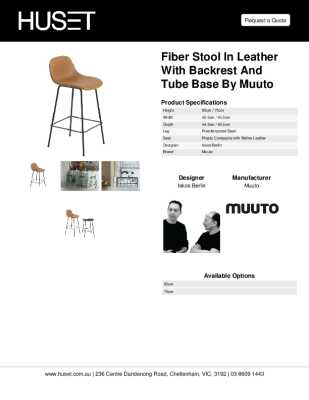 Tear Sheet: Fiber Stool in Leather with Backrest and Tube Base by Muuto