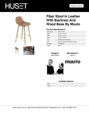 Tear Sheet: Fiber Stool in Leather with Backrest and Wood Base by Muuto