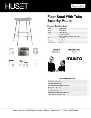 Tear Sheet: Fiber Stool with Tube Base by Muuto
