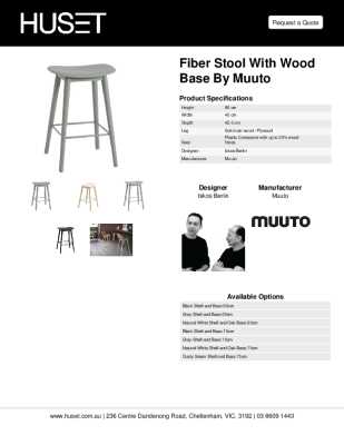 Tear Sheet: Fiber Stool with Wood Base by Muuto