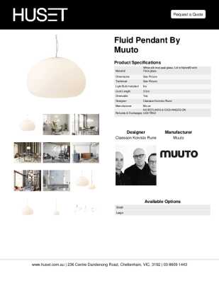 Tear Sheet: Fluid Pendant by Muuto