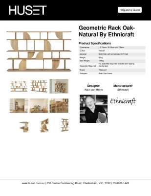 Tear Sheet: Geometric Rack Oak-Natural by Ethnicraft
