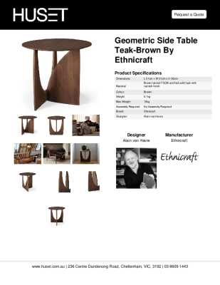 Tear Sheet: Geometric Side Table Teak-Brown by Ethnicraft