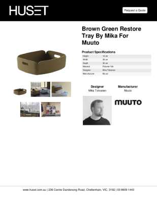 Tear Sheet: Brown Green Restore Tray by Mika for Muuto
