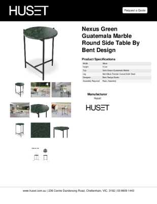 Tear Sheet: Nexus Green Guatemala Marble Round Side Table by Bent Design