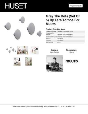 Tear Sheet: Grey The Dots (Set of 5) by Lars Tornoe for Muuto 