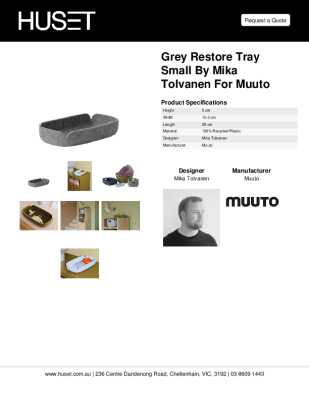 Tear Sheet: Grey Restore Tray Small by Mika Tolvanen for Muuto