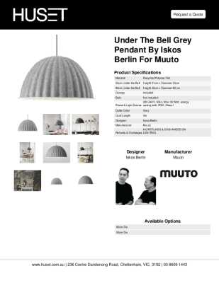 Tear Sheet: Under The Bell Grey Pendant by Iskos Berlin for Muuto