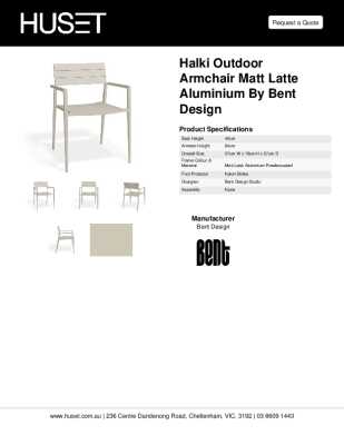 Tear Sheet: Halki Outdoor Armchair Matt Latte Aluminium by Bent Design