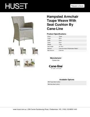 Tear Sheet: Hampsted Armchair Taupe Weave with Seat Cushion by Cane-Line