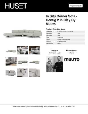 Tear Sheet: In Situ Corner Sofa - Config 2 in Clay by Muuto