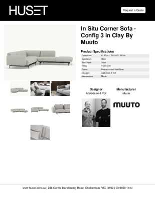 Tear Sheet: In Situ Corner Sofa - Config 3 in Clay by Muuto