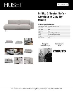 Tear Sheet: In Situ 2 Seater Sofa - Config 2 in Clay by Muuto