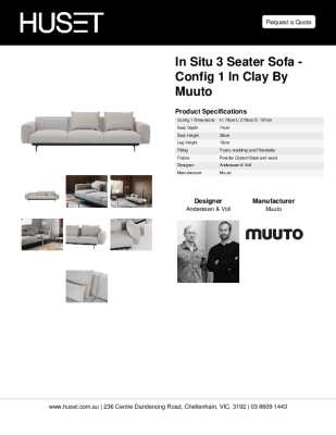 Tear Sheet: In Situ 3 Seater Sofa - Config 1 in Clay by Muuto