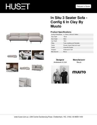 Tear Sheet: In Situ 3 Seater Sofa - Config 6 in Clay by Muuto