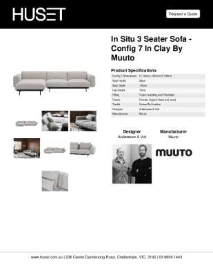 Tear Sheet: In Situ 3 Seater Sofa - Config 7 in Clay by Muuto 