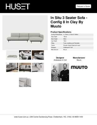 Tear Sheet: In Situ 3 Seater Sofa - Config 8 in Clay by Muuto