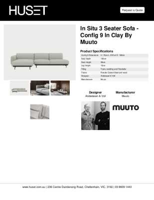 Tear Sheet: In Situ 3 Seater Sofa - Config 9 in Clay by Muuto