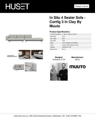 Tear Sheet: In Situ 4 Seater Sofa - Config 3 in Clay by Muuto