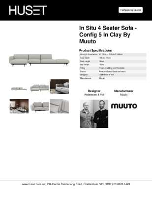 Tear Sheet: In Situ 4 Seater Sofa - Config 5 in Clay by Muuto