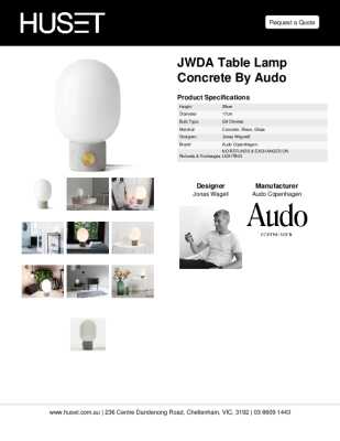 Tear Sheet: JWDA Table Lamp Concrete by Audo
