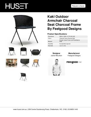 Tear Sheet: Kaki Outdoor Armchair Charcoal Seat Charcoal Frame by Feelgood Designs