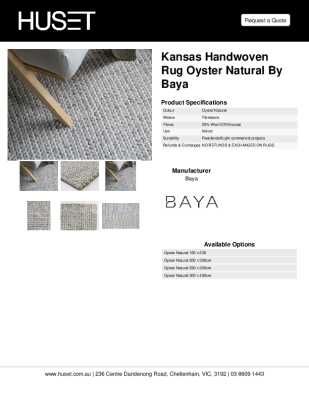 Tear Sheet: Kansas Handwoven Rug Oyster Natural by Baya