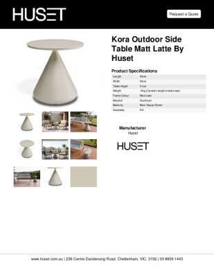 Tear Sheet: Kora Outdoor Side Table Matt Latte by Huset