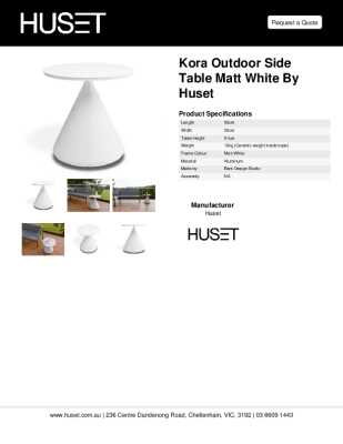 Tear Sheet: Kora Outdoor Side Table Matt White by Huset