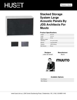 Tear Sheet: Stacked Storage System Large Acoustic Panels by JDS Architects for Muuto