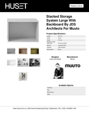 Tear Sheet: Stacked Storage System Large with Backboard by JDS Architects for Muuto