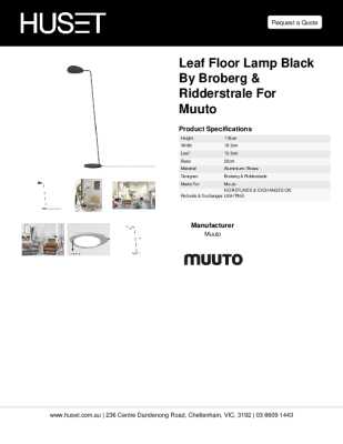 Tear Sheet: Leaf Floor Lamp Black by Broberg & Ridderstrale for Muuto