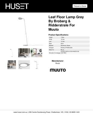 Tear Sheet: Leaf Floor Lamp Grey by Broberg & Ridderstrale for Muuto