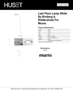 Tear Sheet: Leaf Floor Lamp White by Broberg & Ridderstrale for Muuto