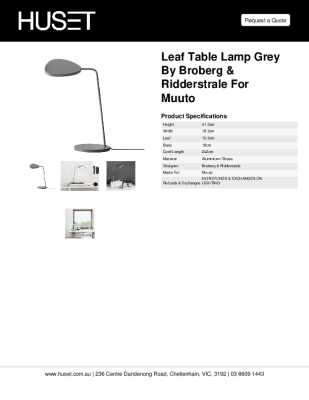 Tear Sheet: Leaf Table Lamp Grey by Broberg & Ridderstrale for Muuto