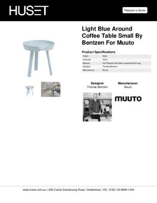 Tear Sheet: Light Blue Around Coffee Table Small by Bentzen for Muuto