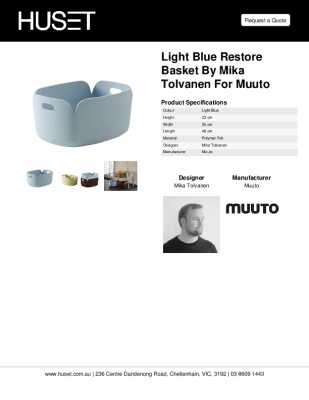 Tear Sheet: Light Blue Restore Basket by Mika Tolvanen for Muuto