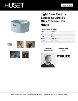 Tear Sheet: Light Blue Restore Basket Square by Mika Tolvanen for Muuto