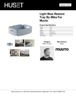 Tear Sheet: Light Blue Restore Tray by Mika for Muuto