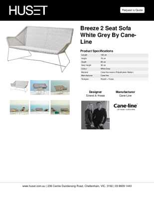 Tear Sheet: Breeze 2 Seat Sofa White Grey by Cane-line 